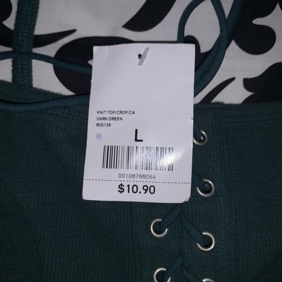 Deep Green Coset Style Crop Top - Picture 4 of 4